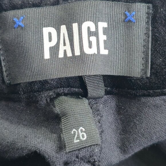 Paige Womens Black Velour Joggers With Zippered Ankles, Women's  26 - Picture 5 of 9